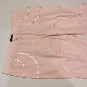 Large Pink Cuff Capri Pants New